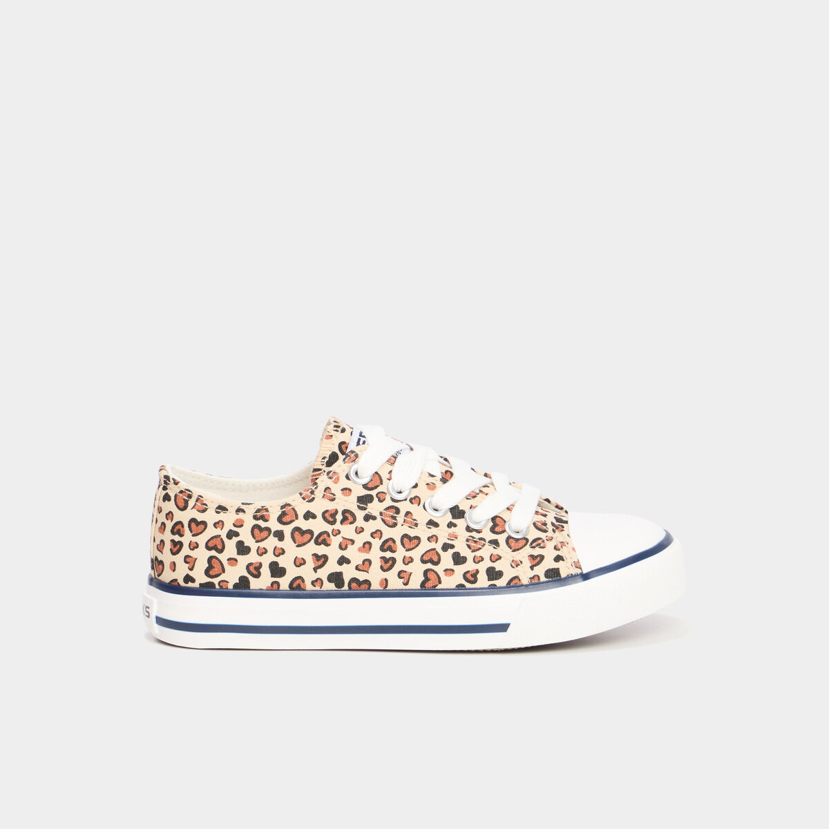 Baskets en toile &agrave; lacets bout renforc&eacute; sable fille