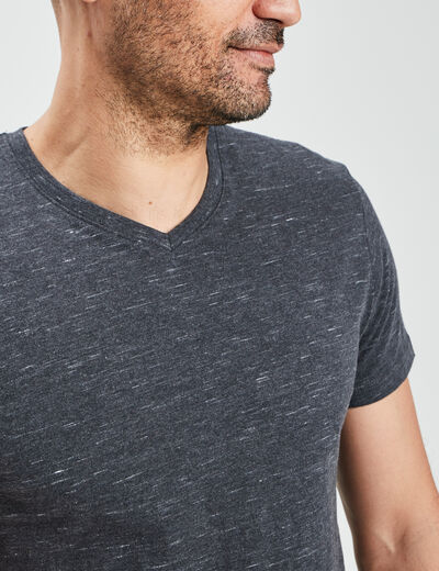 T-shirt manches courtes chiné gris foncé homme