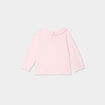 T-shirt col claudine manches longues rose clair b&eacute;b&eacute; fille