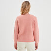 Pull col rond manches longues rose saumon femme
