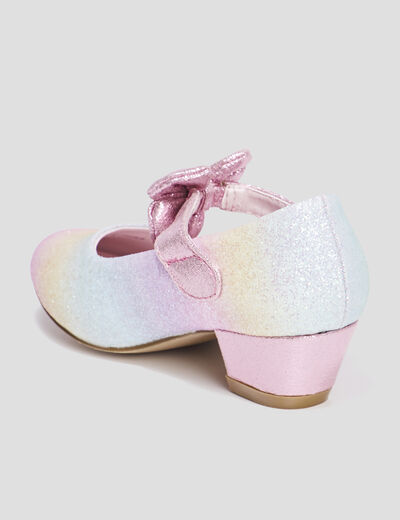 Babies pailletées à talons multicolore fille