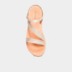 Sandales brides tress&eacute;es en cuir multicolore femme
