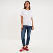 T-shirt col rond manches courtes coton blanc femme