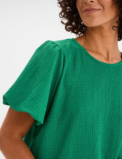 T-shirt manches courtes ballons vert femme