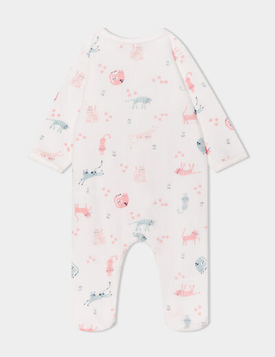 Pyjama dors-bien effet polaire ecru bébé fille