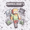 T-shirt manches courtes Minecraft blanc garçon