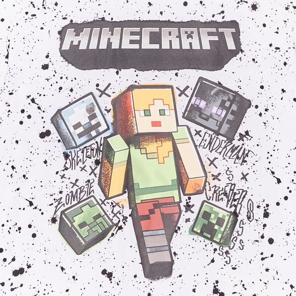 t shirt manches courtes minecraft blanc garcon T-shirt manches courtes Minecraft blanc garçon