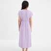Robe midi fendue avec col cache-coeur parme femme