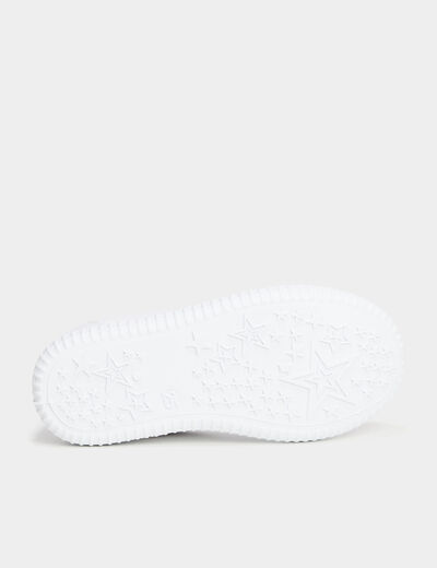 Ballerines toile &agrave; noeuds bout renforc&eacute; blanc fille