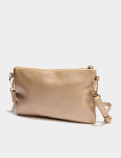 Sac pochette en bandoulière couleur or femme