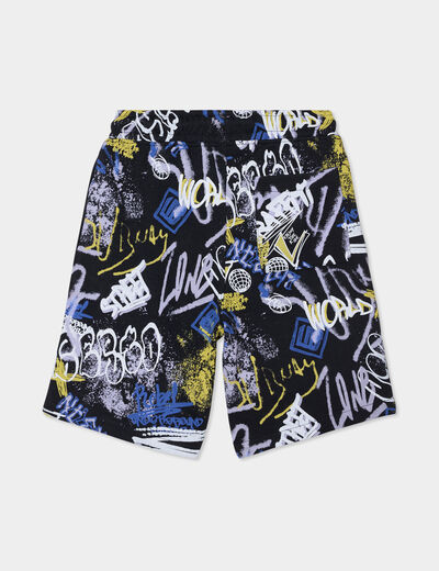 Short de jogging regular noir garçon