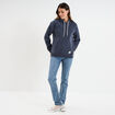 Sweat &agrave; capuche hoodie bleu fonc&eacute; femme