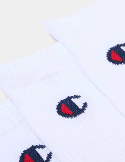 Lot 3 paires chaussettes Champion blanc homme