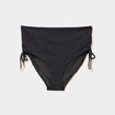 Bas de maillot de bain culotte haute noir femme grande taille