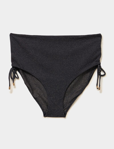 Bas de maillot de bain culotte haute noir femme grande taille