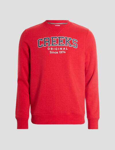 Sweat à col rond Creeks rouge homme