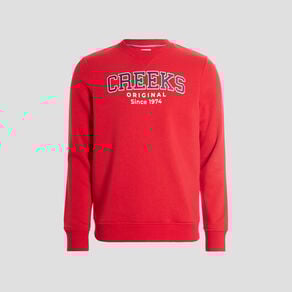 sweat a col rond creeks rouge homme Sweat à col rond Creeks rouge homme
