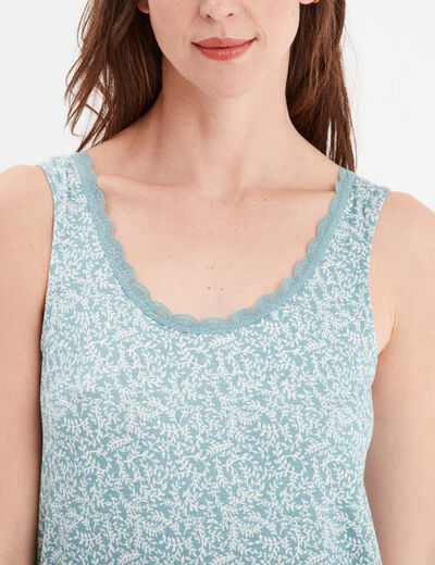 Haut de pyjama débardeur vert femme