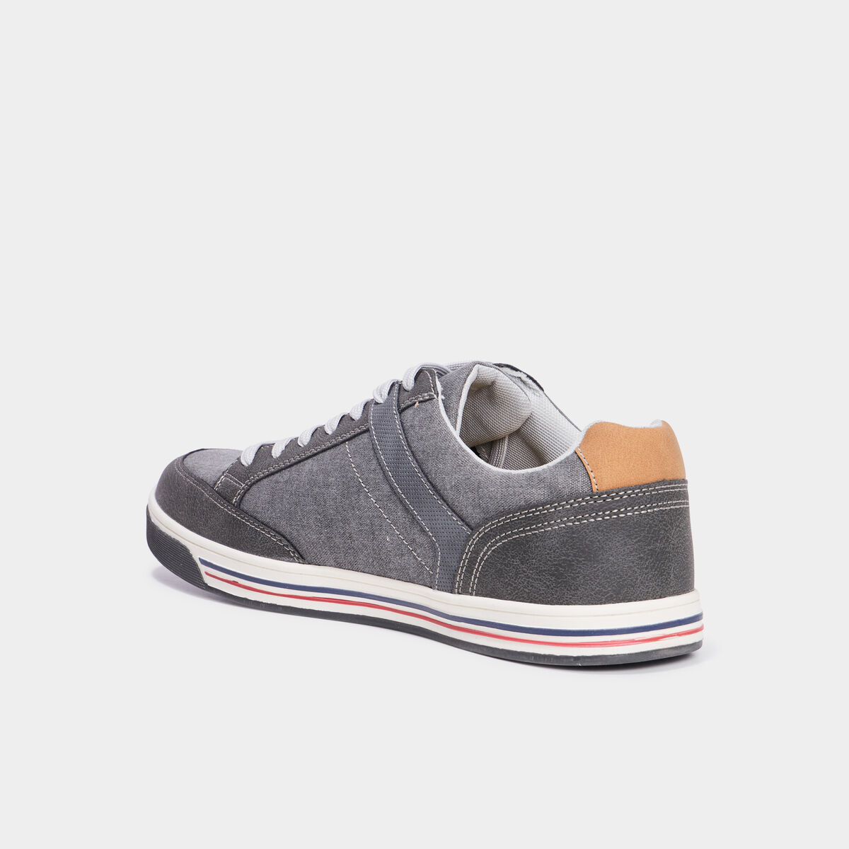 Tennis toile à lacets gris homme