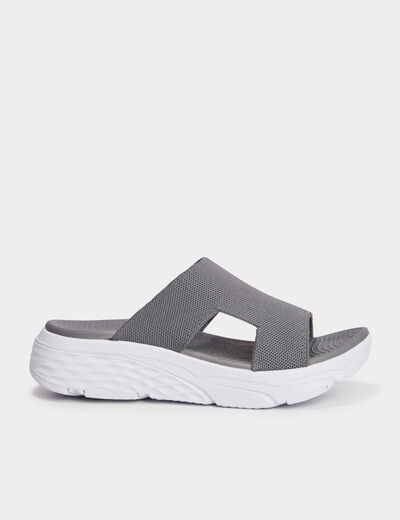 Mules compensées Confortissimo Flyknit gris femme