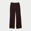 Jean large taille haute coton marron foncé femme