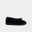 Chaussons ballerines avec noeuds noir femme