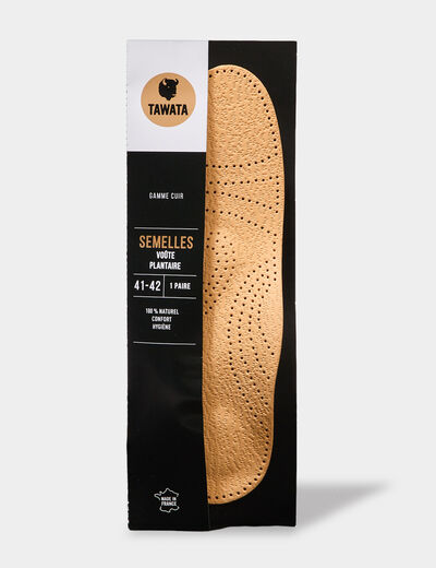 Semelles vo&ucirc;te plantaire cuir sable mixte