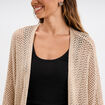Gilet oversize chauve-souris mi-long jaune or femme