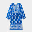 Robe courte col avec cordons Creeks bleu electrique femme