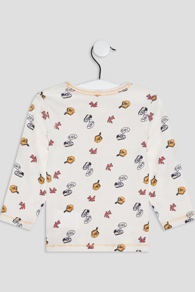 T-shirt manches longues ivoire bébé garçon