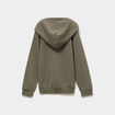 Sweat zipp&eacute; &agrave; capuche en molleton vert kaki gar&ccedil;on