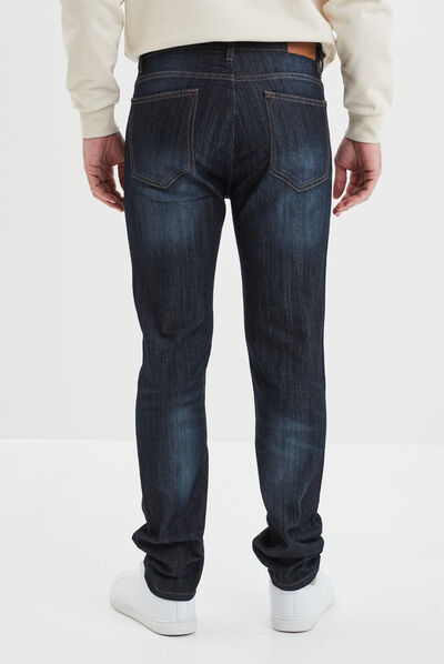 Jeans straight effet délavé denim stone homme