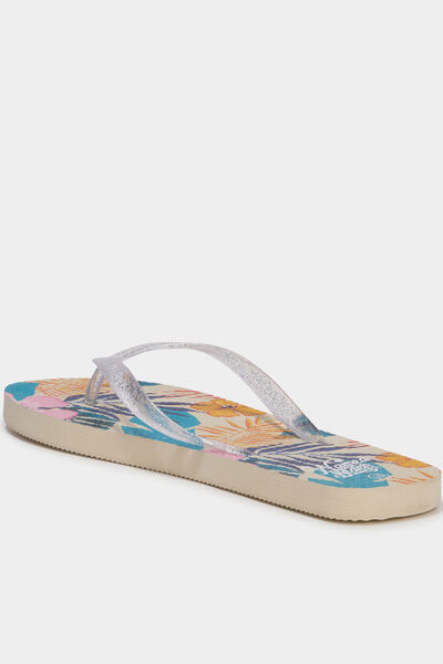 Tongs entredoigts &agrave; paillettes multicolore femme