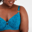 Soutien-gorge emboîtant dentelle bleu canard femme grande taille