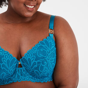 Soutien-gorge emboîtant dentelle bleu canard femme grande taille