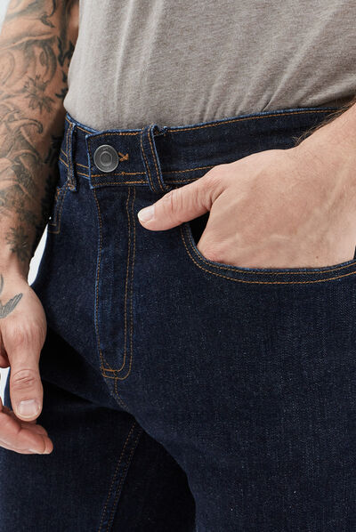 Jeans slim taille standard denim brut homme