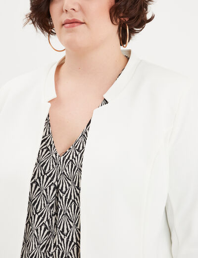 Veste droite cropped blanc femme grande taille