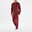 Ensemble pyjama velours 2 pièces bordeaux homme