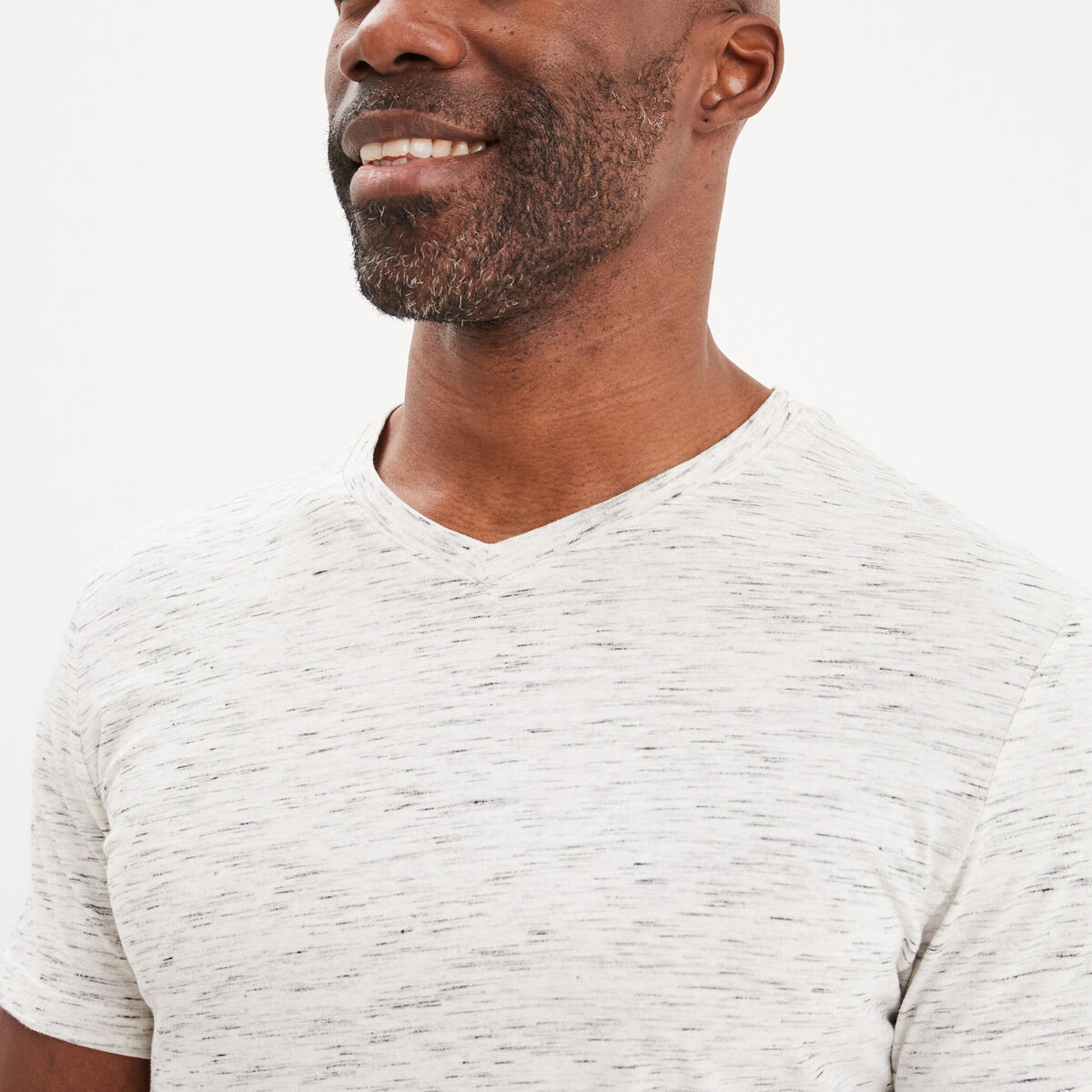 T-shirt droit col en V Liberto blanc homme