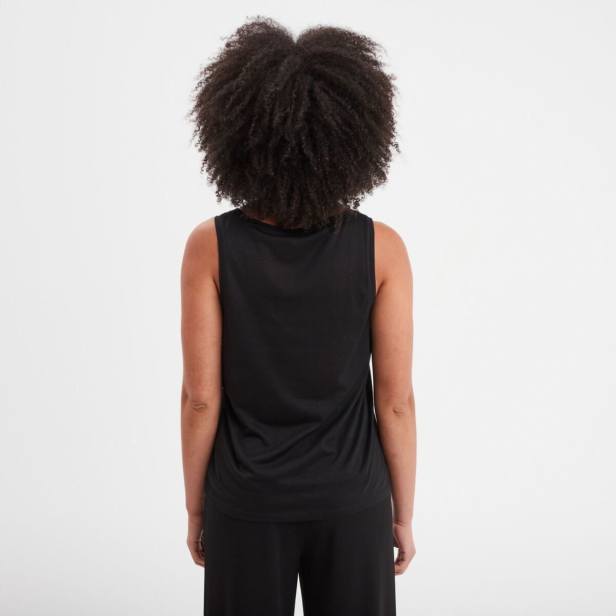 Débardeur col en V noir femme