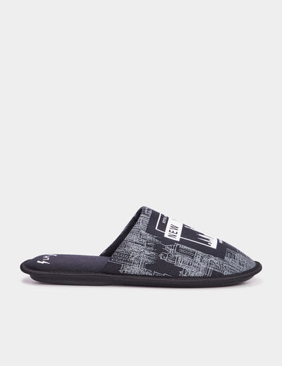 Chaussons mules noir homme