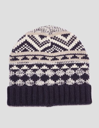 Bonnet à motifs tricoté multicolore garçon