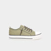 Tennis en toile &agrave; plateforme vert kaki femme