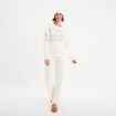 Pull Noël col rond manches longues blanc femme