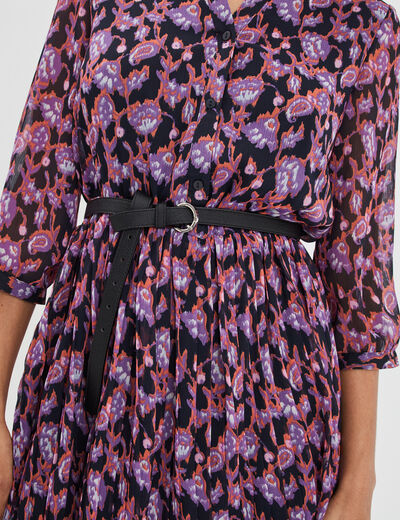 Ceinture avec boucle ronde noir femme
