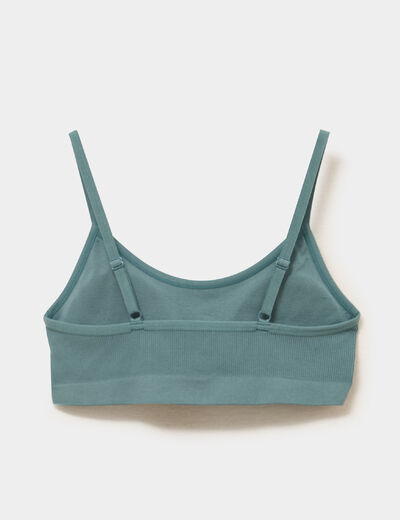 Lot 2 brassi&egrave;res padd&eacute;es sans couture vert fonc&eacute; femme