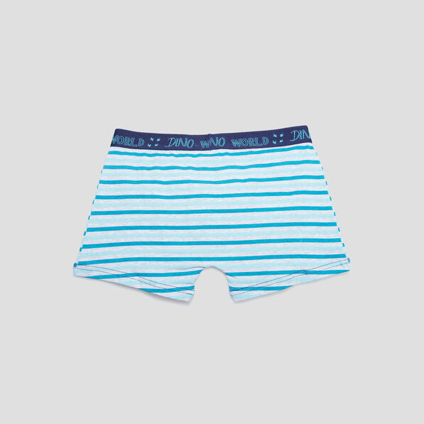 Lot 3 boxers coton bleu turquoise garçon
