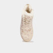 Boots fourr&eacute;es et crant&eacute;es &agrave; lacets creme fille