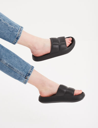 Claquettes matelassées Wamea Beach noir femme
