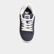 Tennis basses &agrave; lacets en cuir bleu marine gar&ccedil;on